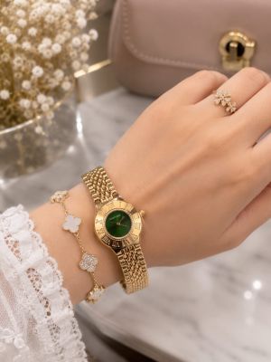 Carteir Women Rosegold Green Dial
