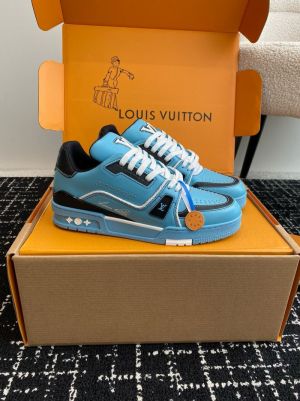 Virgil Abloh Iconic LV Trainer sneaker Blue With Double Box Made in Italy fixed