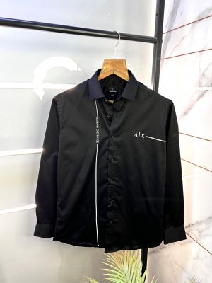 Arma_ Exchange Reflective Black Premium Shirt With Brand Box Packing And Carry Bag F653-BL