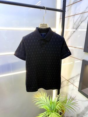 Tomm Hilfiger Black Polo Premium Collar Neck T-shirt F5105-BL