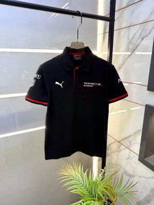 Pum x Porsche Edition Black Polo Neck Premium Collar T-shirt F5121-BL