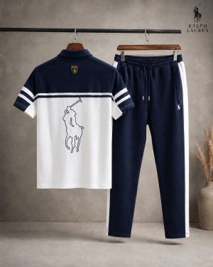 RL Navy Imported Cotton Lycra Fabric Very Premium Tracksuit CS