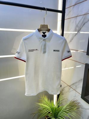 Boss Porsche Edition White Collar Neck Premium Polo T-shirt F3430-W2