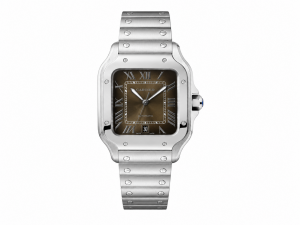 Cartiear Santos de Automatic brown sunray-brushed dial With Extra Leather Strap