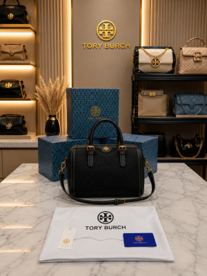 TORY T Monogram Petite Barrel Bag With Box And Dust Bag 5003