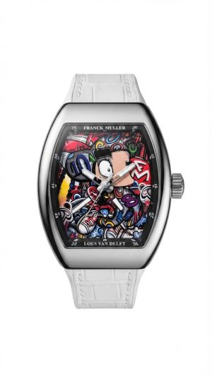 Franck Muller Vanguard Color Dreams Loes Van Delft White Leather Strap