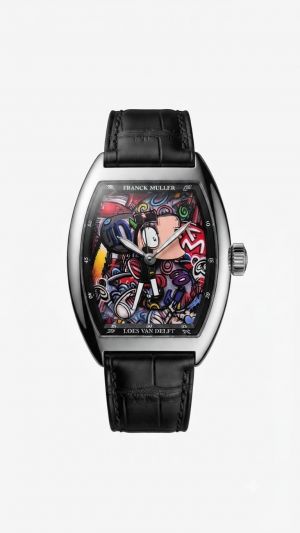 Franck Muller Vanguard Color Dreams Loes Van Delft Black Leather Strap