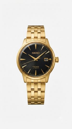 Seiko Presage SRPK48 Japan Gold Black Dial
