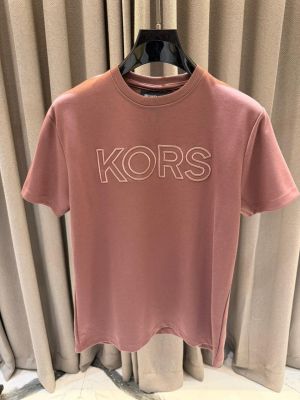 Michael Kor Middle Brand Logo Round Neck T-shirt Pink