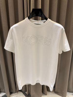 Michael Kor Middle Brand Logo Round Neck T-shirt White
