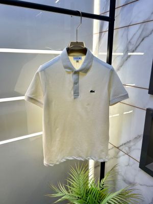 Lacost Cream Polo Premium Collar Neck T-shirt F3927-CR