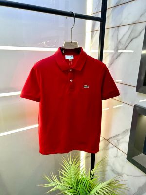 Lacost Red Polo Premium Collar Neck T-shirt F3927-RE