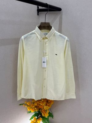 Lacost Linen Yellow Embroidery Logo Premium Shirts F4029-YE