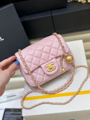 Chane quilted cc crush mini flap purse with Folding box 6623