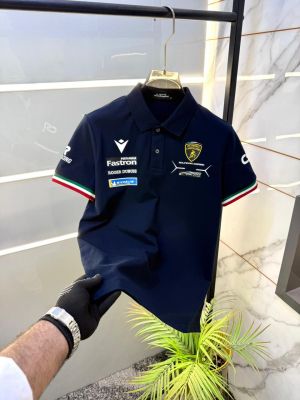 Lamborghini Navy Collar Neck Premium Polo T-shirt F5124-NY