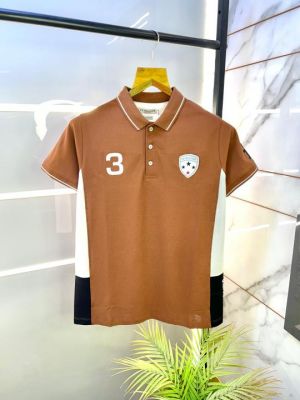 Sale Us Polo Brown Premium Embroidery Logo Collar Neck T-shirt F2683-BR