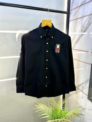 Sale Tomm_Hilfiger White Oxford Lycra Embroidery Logo Premium Shirts F2761-BL