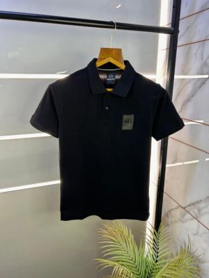 Sale ArmaExchange Black Premium Collar Neck Polo T-shirt F2413-BL