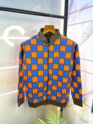 Ami Imported Monogram Allover Super Premium Zipper Jacket MULTI-M-1256