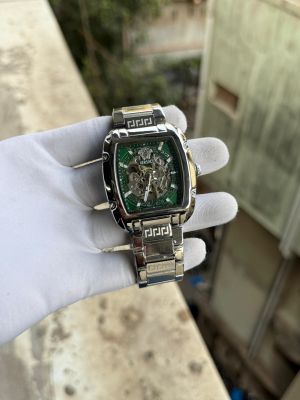 Ver_sace dominus Skeleton Automatic Silver black Watch Fa 1521