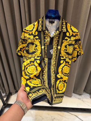 Versace Borroco Gold Black imported Half Sleeves Shirt