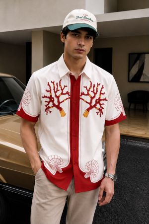 Casablanca imported Primium Half sleeves Shirt Red