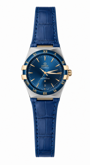 Omegga Constellation Co-Axial Chronometer Light Blue Leather Strap