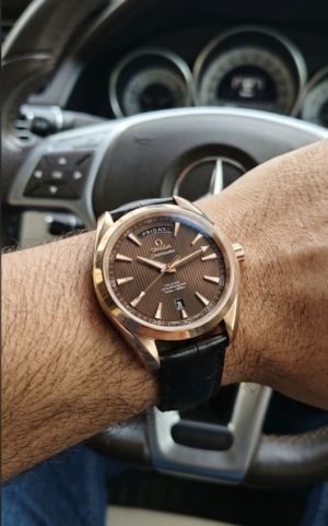 Omegga Seamaster Japan Black Leather Strap Full Copper