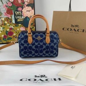 Coacch Mini Rowan Crossbody Signature Denim Blue With OG Box & Dust Cover