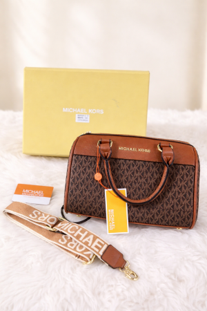 MICHAEL KOR BOSTON HANDBAG WITH OG BOX AND DUST BAG PREMIUM QUALITY (BIEGE BROWN) 6062
