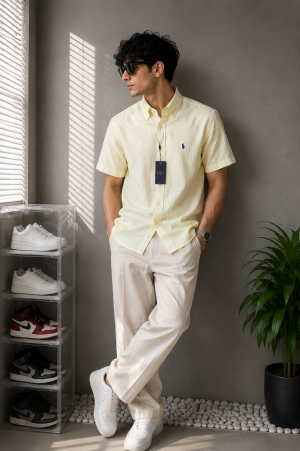 Ralp Laure_n RL Premium Half Sleeves Linen Shirt 2225