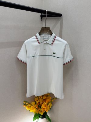 Lacost White Premium Collar Neck Polo T-shirt With Brand Box Packing F3800-WH
