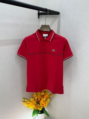 Lacost Red Premium Collar Neck Polo T-shirt With Brand Box Packing F3800-RE