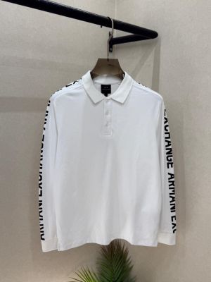 Arma_i Exchange White Polo Neck Full Sleeves Premium Collar T-shirt F3562-W1