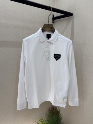 Arma_i Exchange White Polo Neck Full Sleeves Premium Collar T-shirt F3562-W3