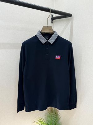 Arma_i Exchange Navy Polo Neck Full Sleeves Premium Collar T-shirt F3562-N2