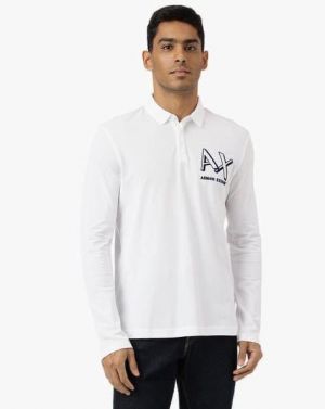 Arma_i Exchange White Polo Neck Full Sleeves Premium Collar T-shirt F3562-W2