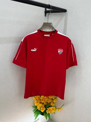 Pum x Ducati Edition Red Drop Shoulder Back Print Premium Round Neck T-shirt F3812-RE