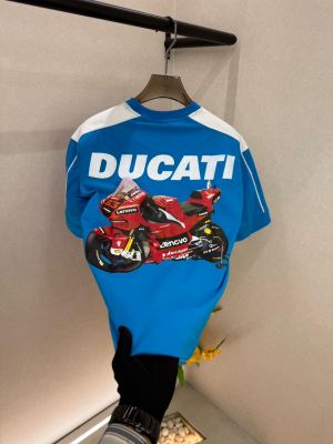 Pum x Ducati Edition Sky Drop Shoulder Back Print Premium Round Neck T-shirt F3812-SK