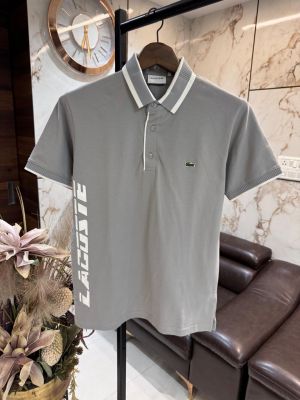 LACOST PREMIUM POLO NECK T-SHIRTS 1311 LIGHT GREY