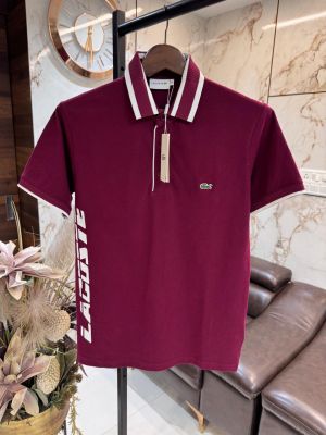 LACOST PREMIUM POLO NECK T-SHIRTS 1311 WINE