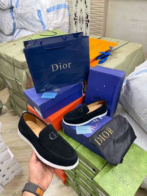 Dioor CD Logo Black Suede Loafer