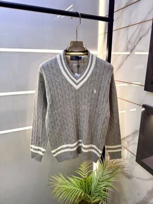 Ralp_Lauren Imported Grey knitted Super Premium Pullovers F3361-GY