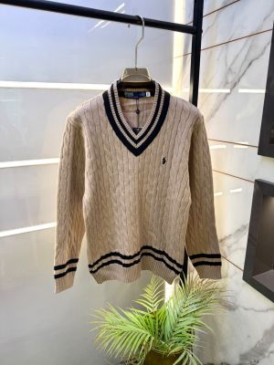 Ralp_Lauren Imported Light Brown knitted Super Premium Pullovers F3361-LBR