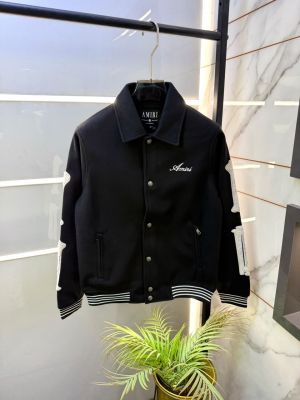 Amir Bones Imported Super Premium Black Varsity Jacket F2113-BL