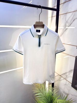 Hacket White Premium Collar Neck Polo T-shirt F3848-WH
