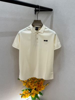 Hug Boss Cream Collar Neck Premium Polo T-shirt With Brand Box Packing F3801-CR