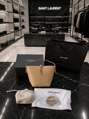 Saint Laurent Ysl Le 37 Patent Glossy Leather Bucket Bag with ogbox Carrybag etc Model 670