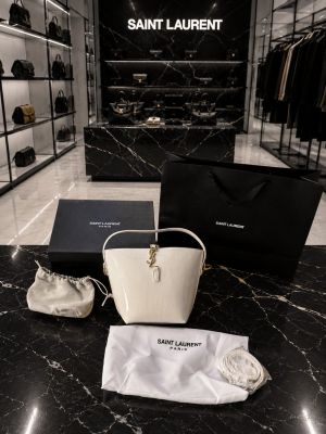 Saint Laurent Ysl Le 37 Patent Glossy Leather Bucket Bag with ogbox Carrybag etc Model 671