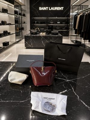 Saint Laurent Ysl Le 37 Patent Glossy Leather Bucket Bag with ogbox Carrybag etc Model 672